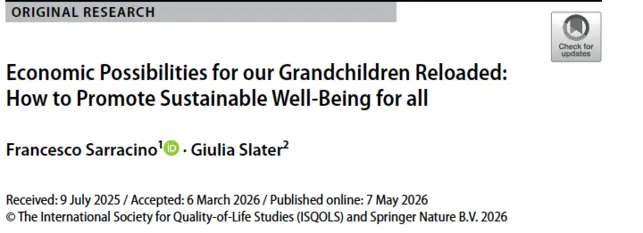 Economic Possibilities for our Grandchildren Reloaded: How to Promote Sustainable Well-Being for all | Springer